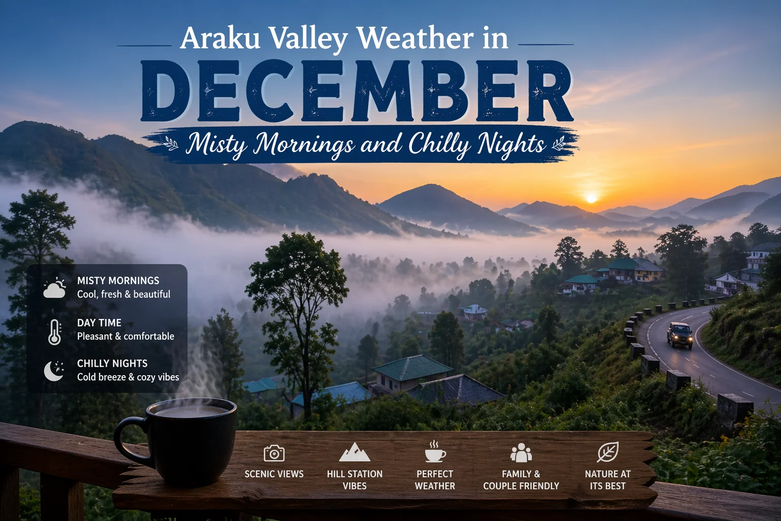 Araku Valley Weather in December: Misty Mornings and Chilly Nights