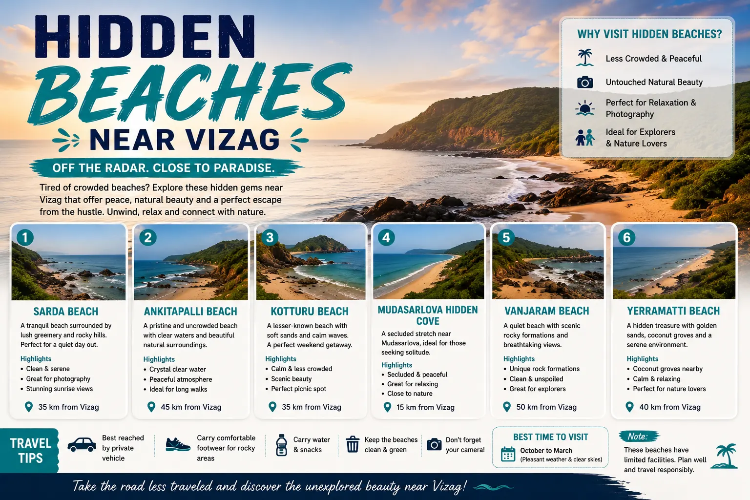 Hidden Beaches Near Vizag